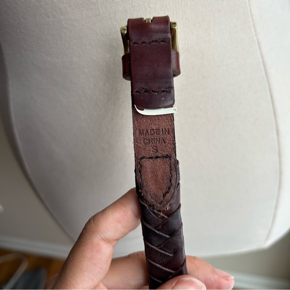 Ralph Lauren Dark Brown Braided Leather Belt - Picture 4 of 7